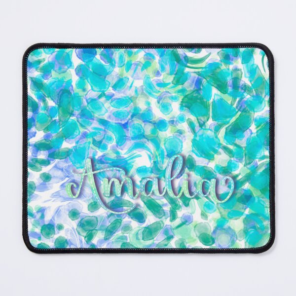 Item preview, AMALIA - Personalized watercolor design with the name of AMALIA, in blue, turquoise and green. designed and sold by CristelDesign.