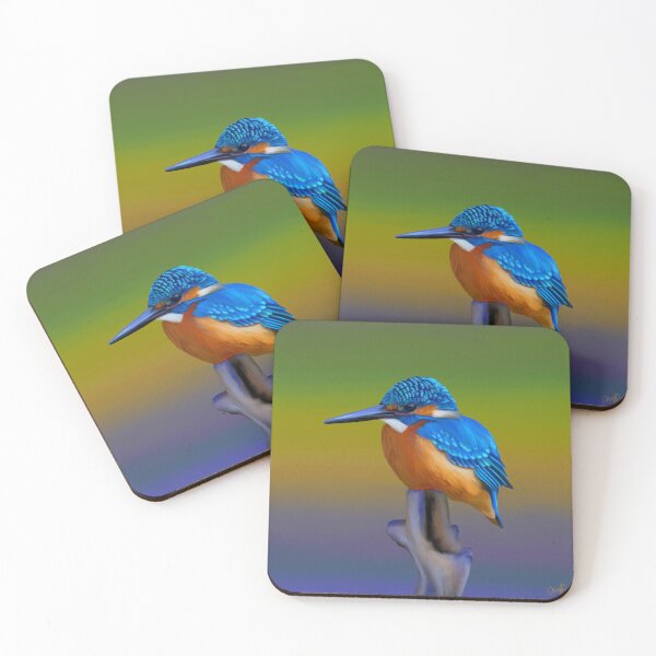 Item preview, Common kingfisher painting, beautiful blues and oranges, great gift for a bird lover designed and sold by PlumpPlumStudio.