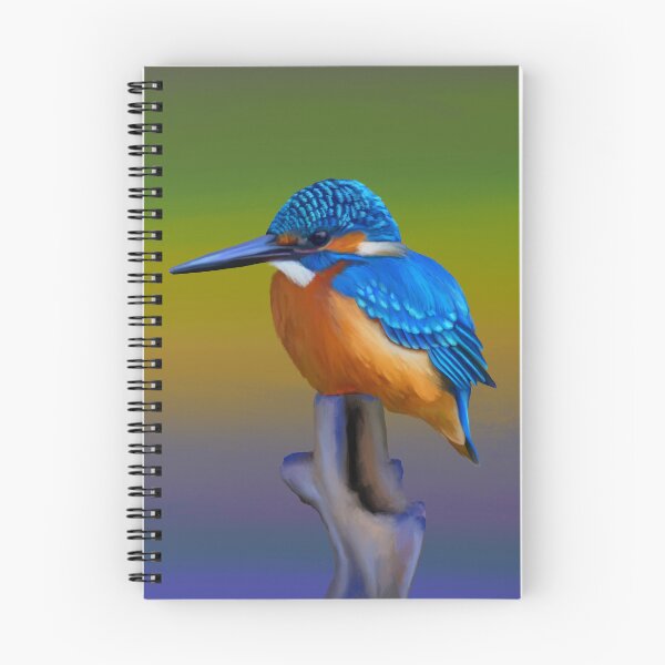 Item preview, Common kingfisher painting, beautiful blues and oranges, great gift for a bird lover designed and sold by PlumpPlumStudio.