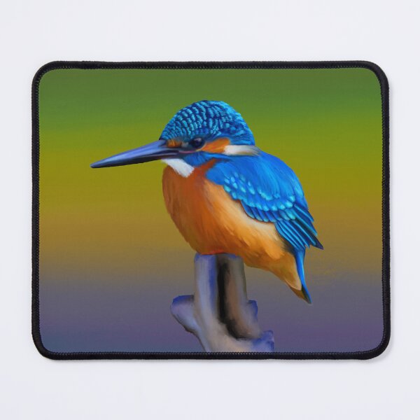 Item preview, Common kingfisher painting, beautiful blues and oranges, great gift for a bird lover designed and sold by PlumpPlumStudio.