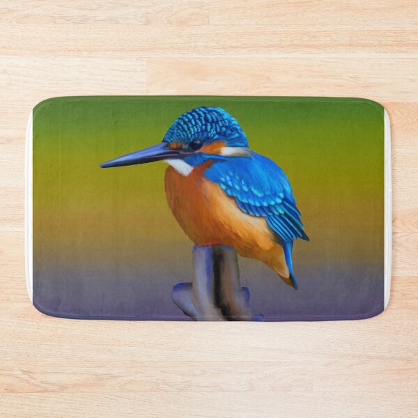 Item preview, Common kingfisher painting, beautiful blues and oranges, great gift for a bird lover designed and sold by PlumpPlumStudio.