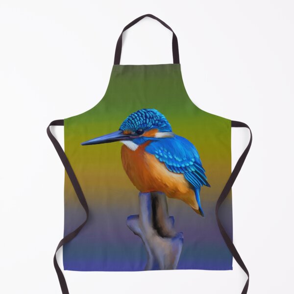 Item preview, Common kingfisher painting, beautiful blues and oranges, great gift for a bird lover designed and sold by PlumpPlumStudio.