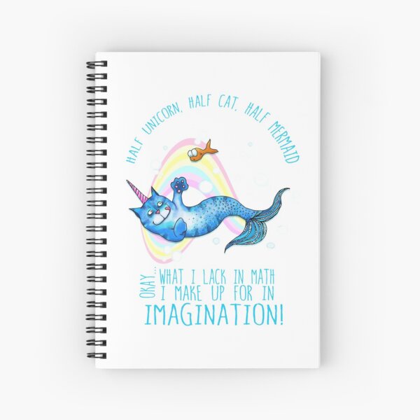 Half unicorn cat mermaid - unicatmaid Spiral Notebook
