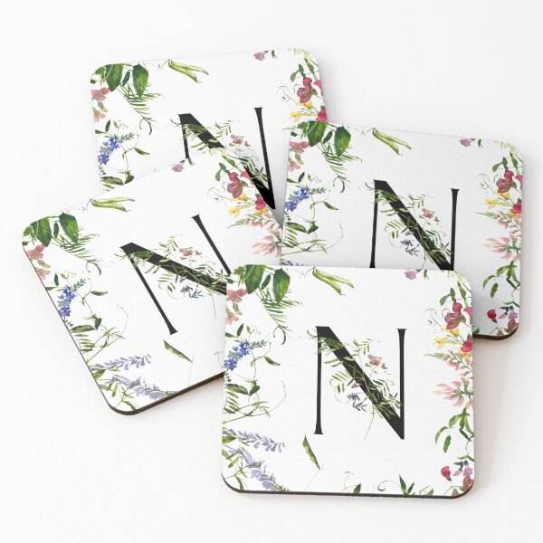 Item preview, Letter N Summer Flowers designed and sold by WildAliceArt.