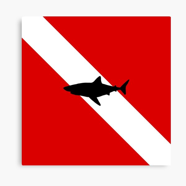 Diving Flag Shark Canvas Print