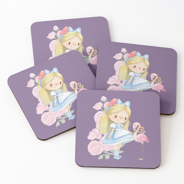 Item preview, Alice in Wonderland characters stickers — Alice and Flamingo — Transparent Background designed and sold by MagicStrawberry.