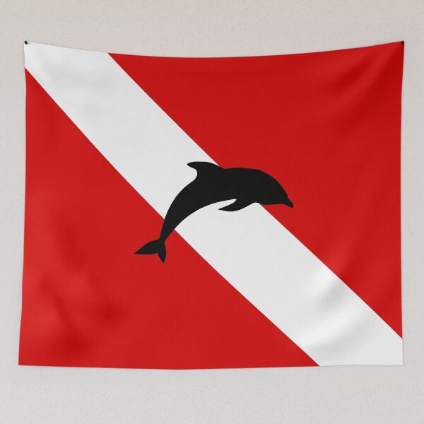 Artikelvorschau, Tauchflagge Dolphin entworfen und verkauft von Jared Davies.
