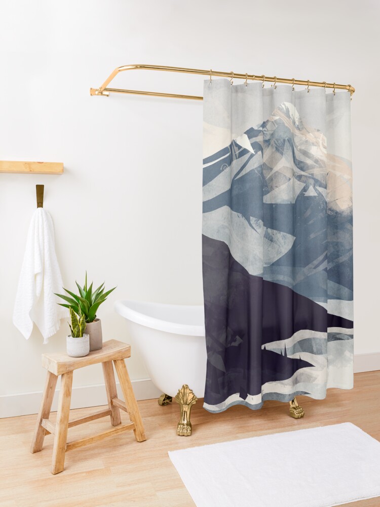 Alternate view of Calming Mountain Shower Curtain