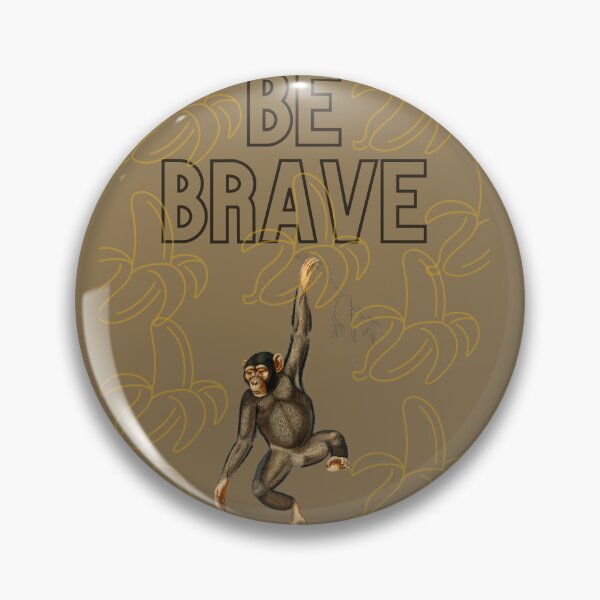 Item preview, Be Brave Slogan Chimpanzee Design remix from artworks by Charles Dessalines  designed and sold by beddreams.