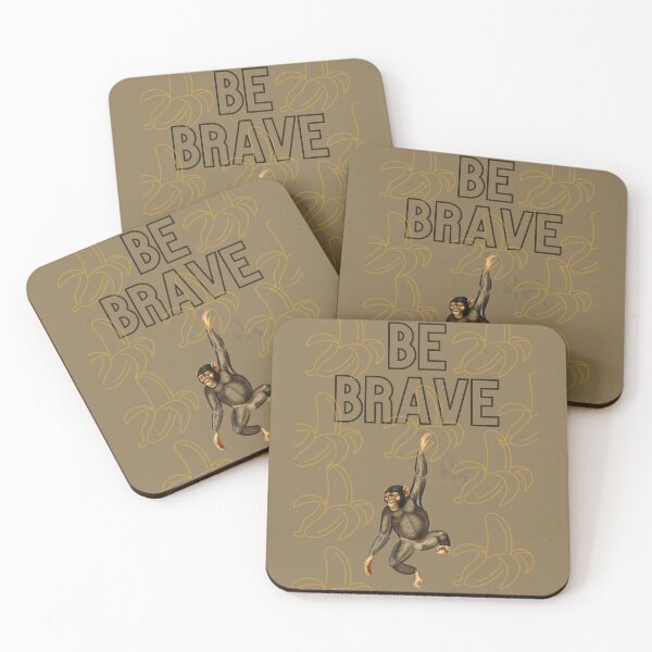 Item preview, Be Brave Slogan Chimpanzee Design remix from artworks by Charles Dessalines  designed and sold by beddreams.