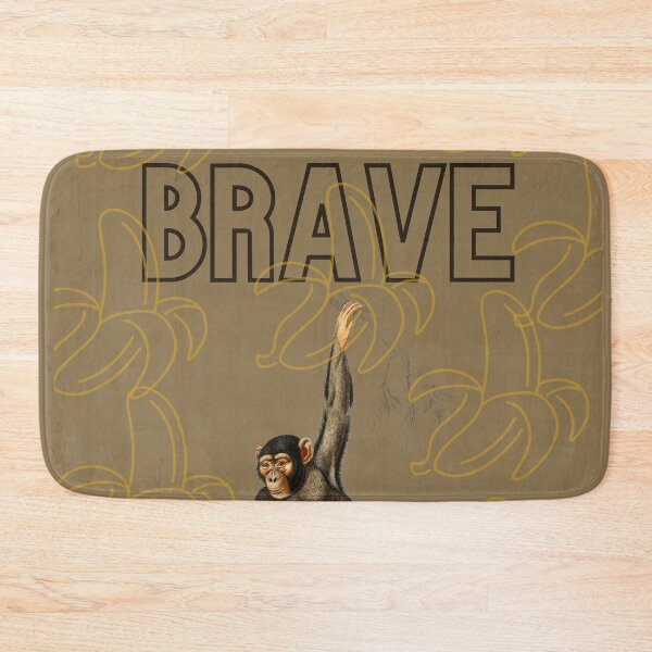 Item preview, Be Brave Slogan Chimpanzee Design remix from artworks by Charles Dessalines  designed and sold by beddreams.