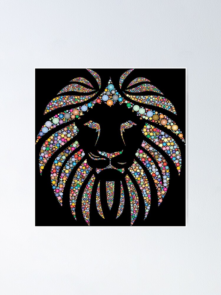 Bunter Mandala Lowe Lion Stickers Poster Von Expressimpress Redbubble