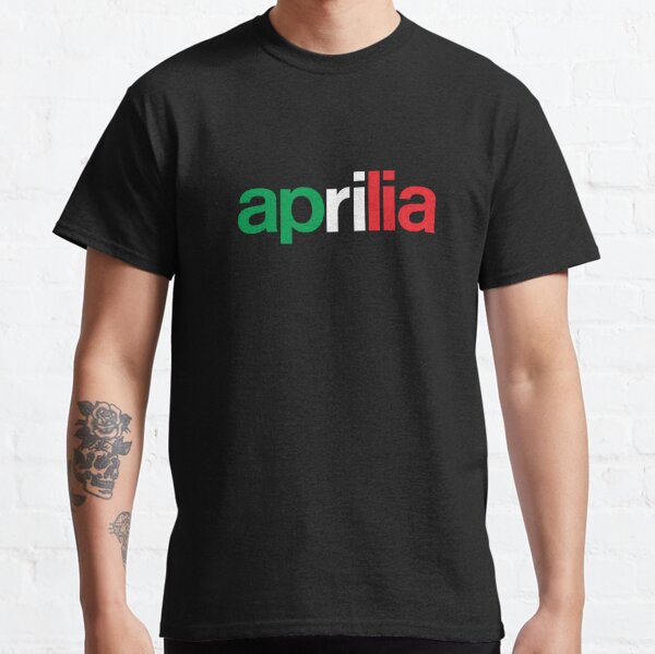 Casual Tops Tees Mode Aprilia_Motorcycle RSV4 Logo T-Shirt en Coton pour Homme Noir 