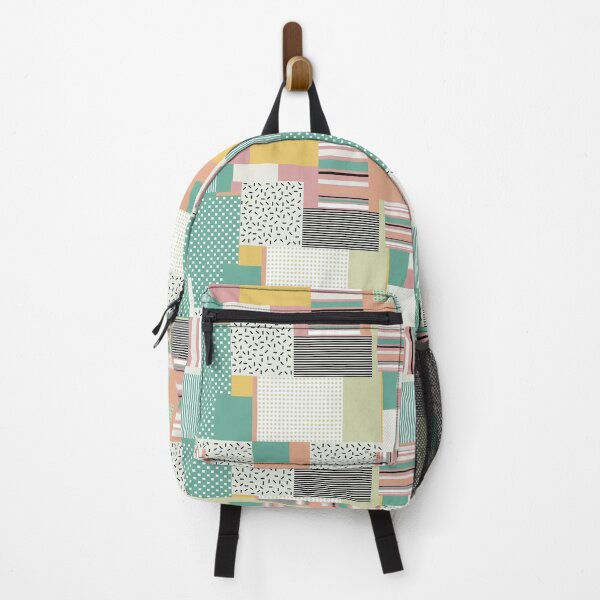 Item preview, Green and Coral Geometric Patterned Squares designed and sold by shadowbright.