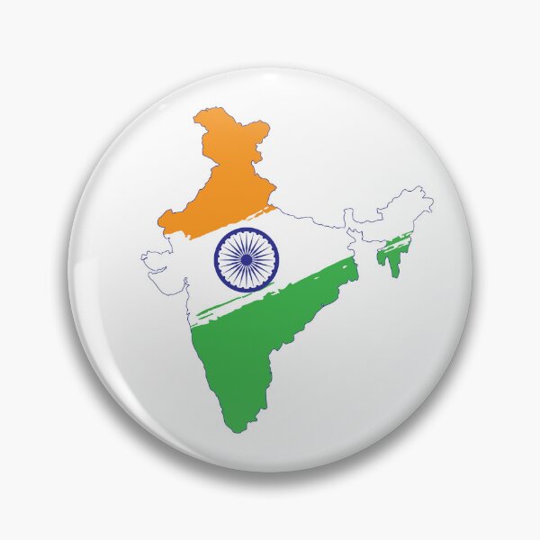 Item preview, Map of India in Tricolor with Ashoka Chakra Desi Indian designed and sold by alltheprints.