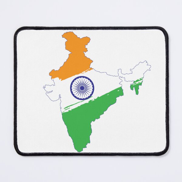Item preview, Map of India in Tricolor with Ashoka Chakra Desi Indian designed and sold by alltheprints.