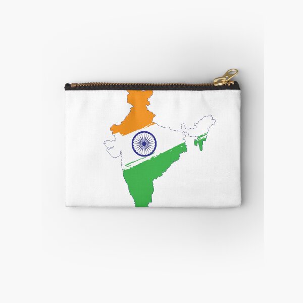 Item preview, Map of India in Tricolor with Ashoka Chakra Desi Indian designed and sold by alltheprints.