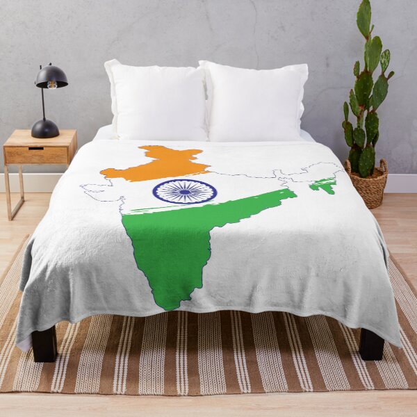 Item preview, Map of India in Tricolor with Ashoka Chakra Desi Indian designed and sold by alltheprints.