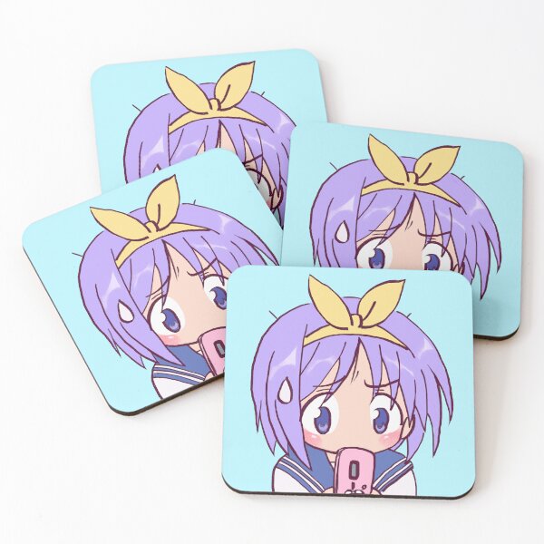 Item preview, I draw tsukasa texting with her pink flip phone / lucky star designed and sold by RansRoom.