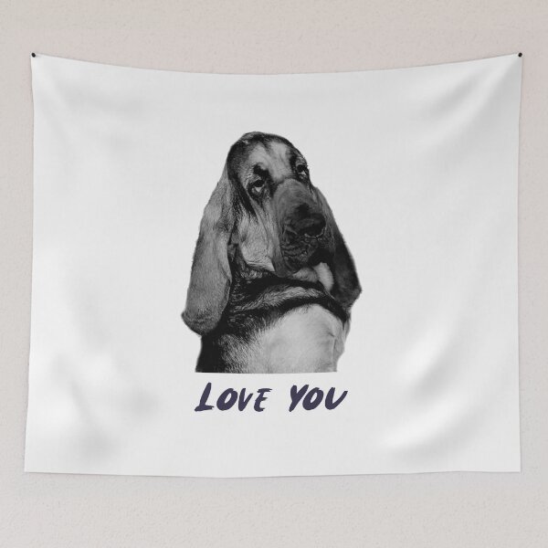 Item preview, A funny bloodhound dog mantrailing T-shirt with glasses, love you designed and sold by MayaAndNora.