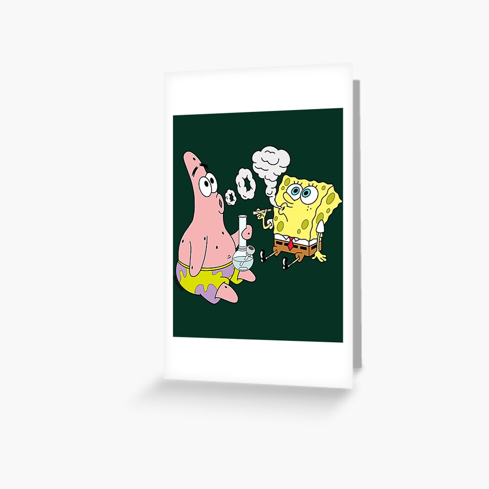 Spongebob And Patrick Smoking Weed Cannabis Cartoon Art Magnet