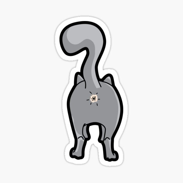 Cat Butt Art Sticker
