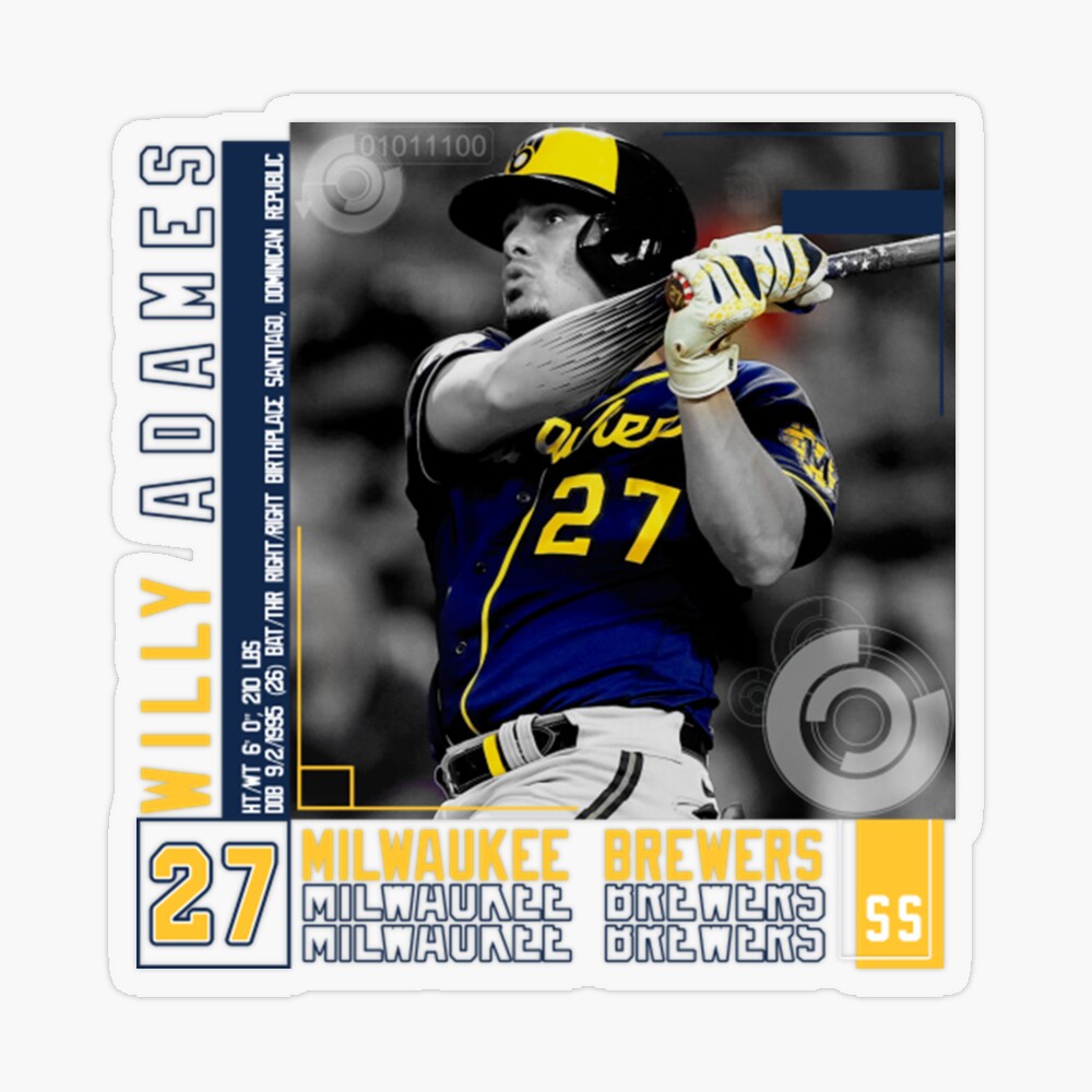 Willy Adames Baseball Paper Poster Brewers 2 - Willy Adames