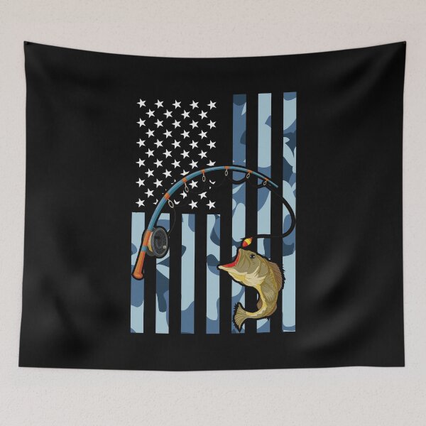 Item preview, American Fisherman Camouflage USA Flag Fish Fishing designed and sold by bestshirtdesign.