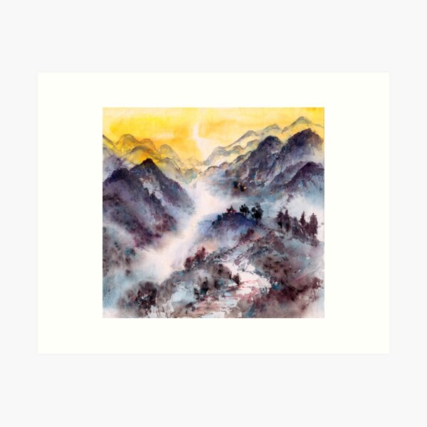 Hike to the Mountain Top Art Print