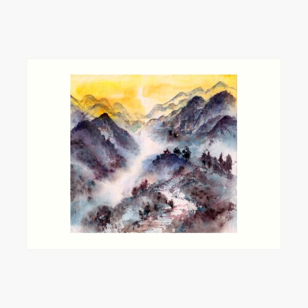 Hike to the Mountain Top Art Print