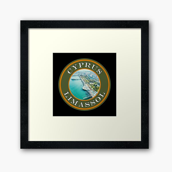 Cyprus Limassol Sea Promenade - Passport Stamps Collection Framed Art Print
