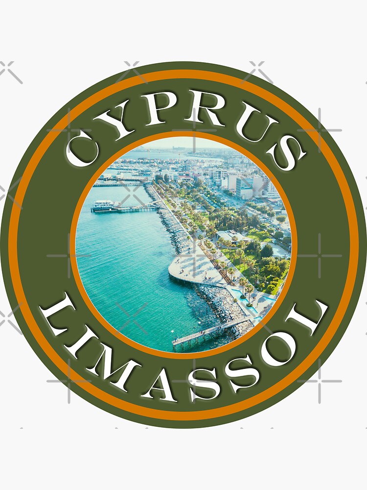 "Cyprus Limassol Sea Promenade Passport Stamps Collection" Sticker by