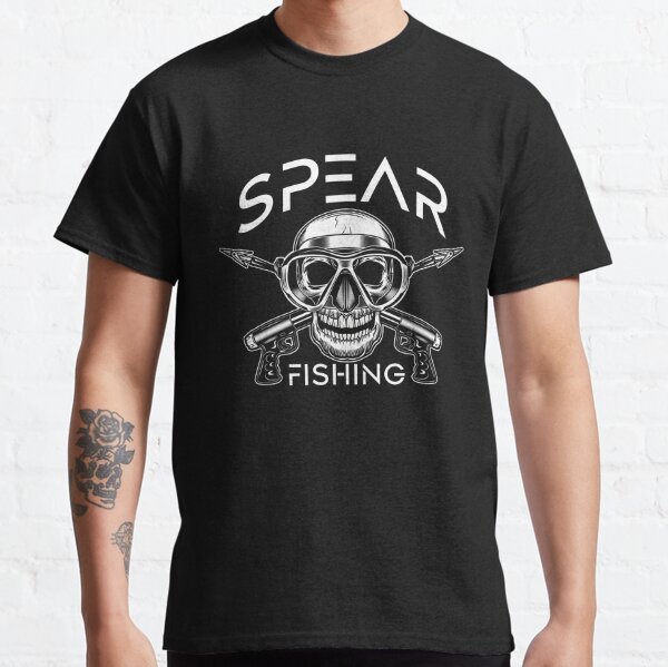 Spear Fishing Skull Hunter Water Fishing Fish Gift Men's T-Shirt