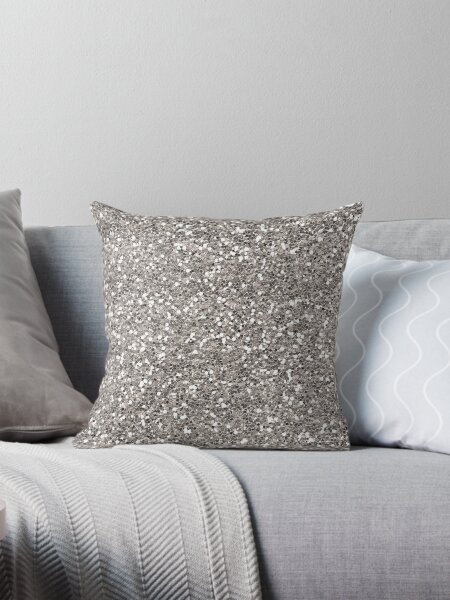 Silver Glitter Pillows Cushions for Sale Redbubble