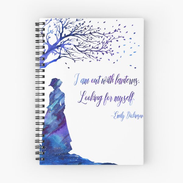 Artikelvorschau, Emily Dickinson Aquarell Silhouette Ich bin mit Laternen unterwegs entworfen und verkauft von OnHeathAndMoor.