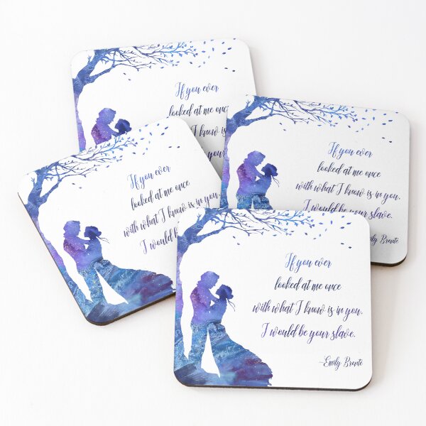 Aperçu de l'œuvre Emily Bronte Wuthering Heights Aquarelle Silhouette Cathy Heathcliff créée et vendue par OnHeathAndMoor.