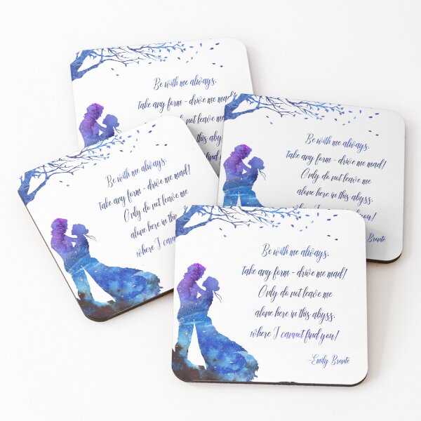 Aperçu de l'œuvre Emily Bronte Wuthering Heights Aquarelle Silhouette Cathy Heathcliff créée et vendue par OnHeathAndMoor.