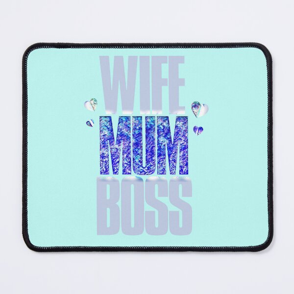 Item preview, WIFE MUM BOSS (in pretty French Grey with pen and ink design.) designed and sold by CristalleLisa.