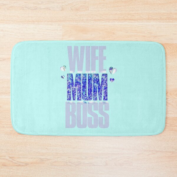 Item preview, WIFE MUM BOSS (in pretty French Grey with pen and ink design.) designed and sold by CristalleLisa.