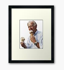 Joe Biden Eating Ice Cream Framed Print