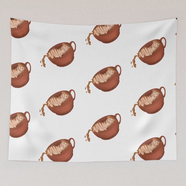 Item preview, Cat latte art orange cat coffee designed and sold by noicethingys.