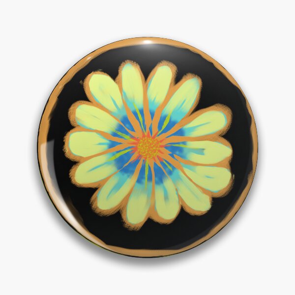 Item preview, Fun yellow flower on a black background designed and sold by Mary Jane Lange.