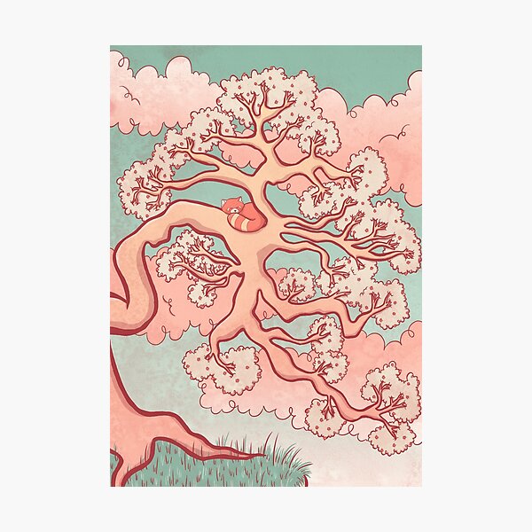 Item preview, Sleepy Red Panda in a Cherry Blossom Tree designed and sold by Melissa Jan.