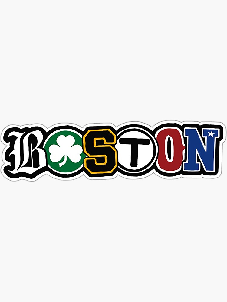 "Boston TShirtBoston Lettering Art " Sticker for Sale by AbaliEdmon