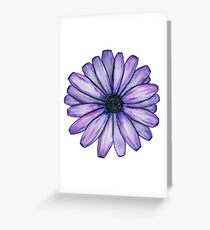 Watercolor Purple Daisy Flower Greeting Card