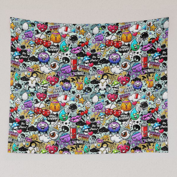Item preview, Pop Art Graffiti Funny Comics Faces designed and sold by SoccaTamam.