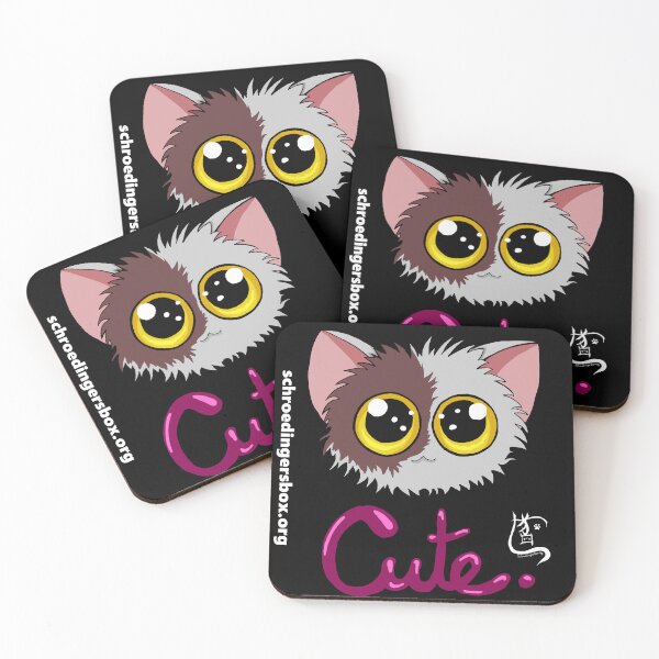 Artikel-Vorschau von Emoticat Cute Purpur auf Schwarz, designt und verkauft von Schrödingers Box.