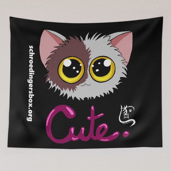 Item preview, Emoticat Cute Purple on Black designed and sold by Schrödingers Box.