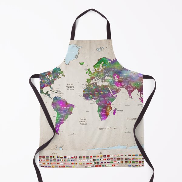 Item preview, World Map With Countries Flags designed and sold by SharpWallArts.