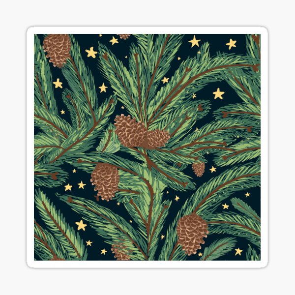 Christmas tree branches pattern seamless Sticker